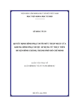 Nghiên cứu quyết định hình phạt dưới mức thấp nhất tại