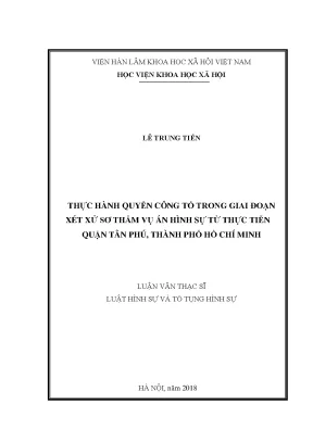 Thực Hành Quyền Công Tố Trong Xét Xử Sơ Thẩm Tại Quận