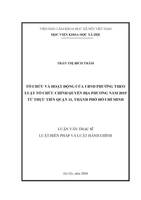Tổ Chức và Hoạt Động của UBND Phường Theo Luật 2015: