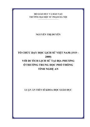 Tổ Chức Dạy Học Lịch Sử Việt Nam Tại Nghệ An: Phương 