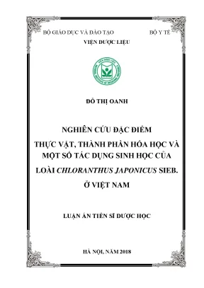 Nghiên Cứu Đặc Điểm Thực Vật và Tác Dụng Sinh Học của 