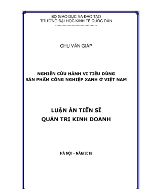 Nghiên Cứu Hành Vi Tiêu Dùng Sản Phẩm Công Nghiệp Xanh