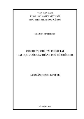 Cơ Chế Tự Chủ Tài Chính Tại Đại Học Quốc Gia Thành Phố