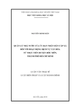 Quản Lý Nhà Nước Đối Với Dịch Vụ Văn Hóa Tại Huyện Hóc Môn