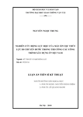 Nghiên Cứu Động Lực Học Máy Ép Cọc Thủy Lực Di Chuyển
