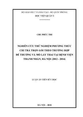 Nghiên Cứu Phương Thức Chi Trả Trọn Gói Tại Bệnh Viện