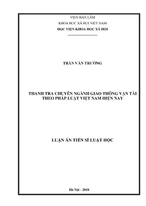 Nghiên Cứu Về Thanh Tra Chuyên Ngành Giao Thông Vận Tải