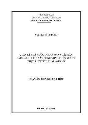 Quản Lý Nhà Nước Đối Với Xây Dựng Nông Thôn Mới Tại Tỉnh