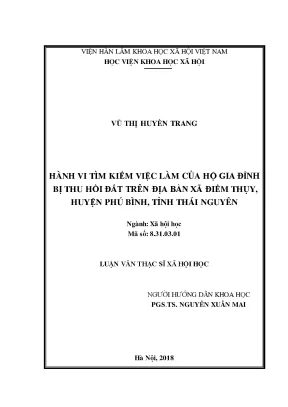 Hành Vi Tìm Kiếm Việc Làm Của Hộ Gia Đình Bị Thu Hồi Đất