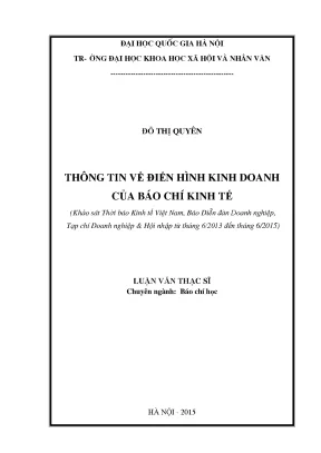 Nghiên Cứu Điển Hình Kinh Doanh Trong Báo Chí Kinh Tế
