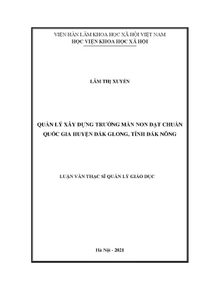 Quản Lý Xây Dựng Trường Mầm Non Đạt Chuẩn Quốc Gia Tại