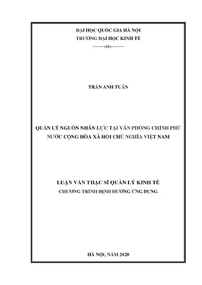 Quản Lý Nguồn Nhân Lực Tại Văn Phòng Chính Phủ Việt Nam