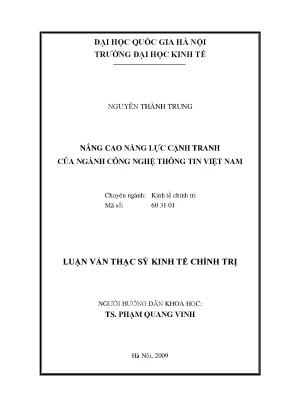 Nâng Cao Năng Lực Cạnh Tranh Ngành Công Nghệ Thông Tin