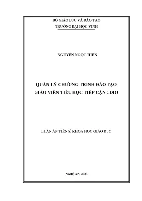 Quản Lý Chương Trình Đào Tạo Giáo Viên Tiểu Học Theo