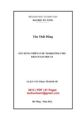 Luận văn chiến lược marketing cho khách sạn Hội An