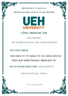 Nghiên Cứu Tác Động Của Tiền Điện Tử Đến Ý Định Đầu Tư 