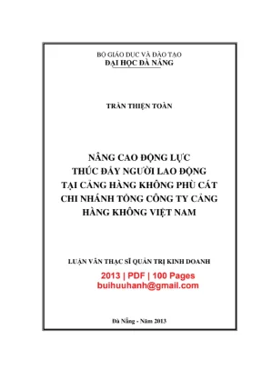 Luận văn nâng cao động lực người lao động tại CHK Phù Cát