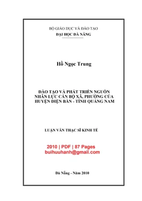 Luận văn: Đào tạo nhân lực cán bộ xã, phường Điện Bàn