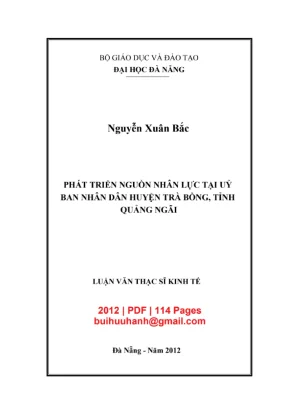 Luận văn Phát triển nguồn nhân lực UBND huyện Trà Bồng
