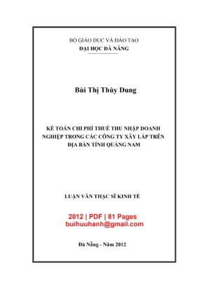 Luận văn Kế toán thuế TNDN công ty xây lắp [Full PDF]