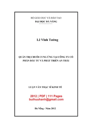 Luận văn quản trị chuỗi cung ứng tại Công ty An Thái