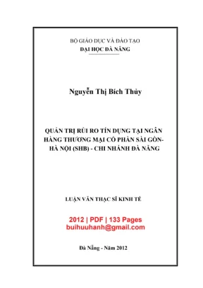 Luận văn: Quản trị rủi ro tín dụng tại SHB Đà Nẵng