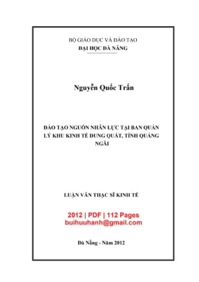 Luận văn Đào tạo nhân lực tại KKT Dung Quất (Full PDF)