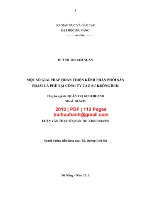 Luận văn: Hoàn thiện kênh phân phối cà phê Krông Buk