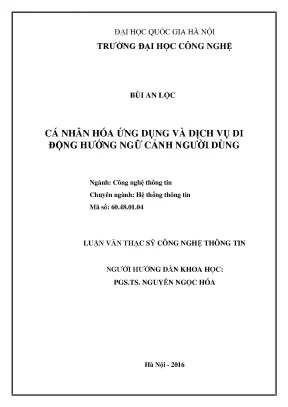 Cá Nhân Hóa Ứng Dụng Di Động Dựa Trên Nhận Biết Ngữ Cảnh
