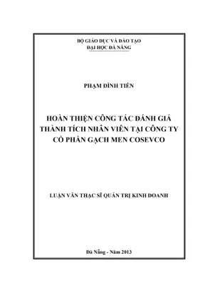 Luận văn Hoàn thiện đánh giá thành tích nhân viên