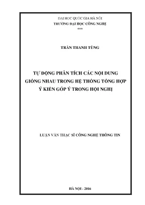 Phân Tích Tự Động Nội Dung Giống Nhau Trong Hệ Thống Ý