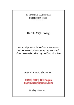 Luận văn: Chiến lược Marketing xe Thaco Forland tại Đà Nẵng