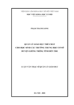Quản Lý Giáo Dục Thể Chất Tại Trường Trung Học Cơ Sở
