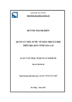 Luận văn Quản lý nhà nước về bảo trợ xã hội tại Gia Lai