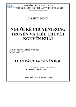 Nghiên Cứu Người Kể Chuyện Trong Tác Phẩm Nguyễn Khải