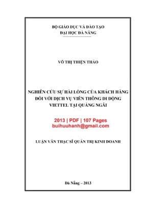 Luận văn sự hài lòng khách hàng dịch vụ Viettel Quảng Ngãi