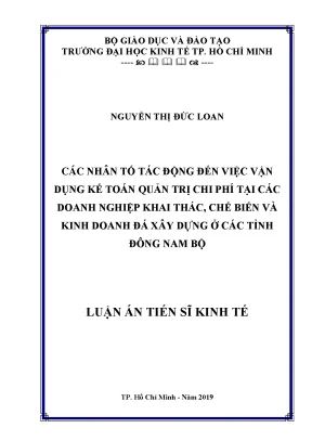 Những Nhân Tố Ảnh Hưởng Đến Việc Vận Dụng Kế Toán Quản