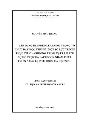 Vận Dụng Blended Learning Trong Dạy Học Vật Lý 10 Với 