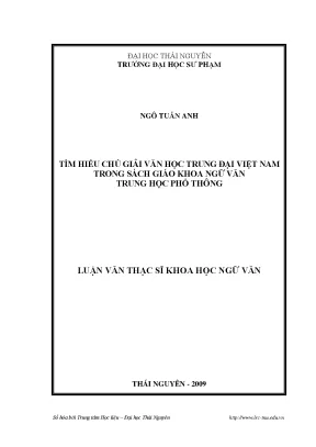 Nghiên Cứu Chú Giải Văn Học Trung Đại Việt Nam Trong