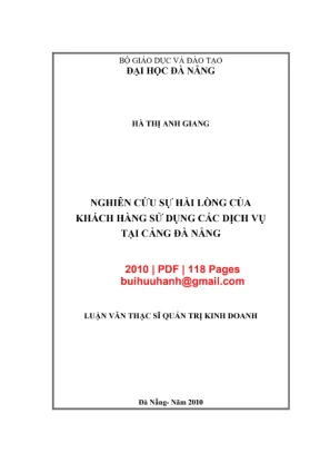 Luận văn QTKD: Sự hài lòng khách hàng tại Cảng Đà Nẵng