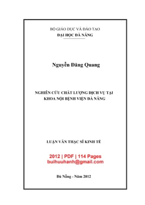 Luận văn thạc sĩ: Chất lượng dịch vụ Bệnh viện Đà Nẵng