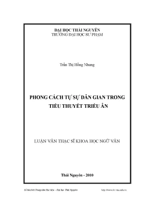 Phong Cách Tự Sự Dân Gian Trong Tiểu Thuyết Triều Ân