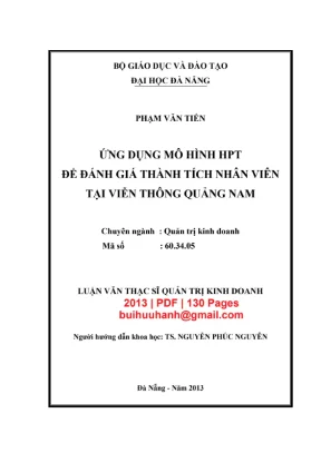 Ứng dụng mô hình HPT đánh giá thành tích nhân viên