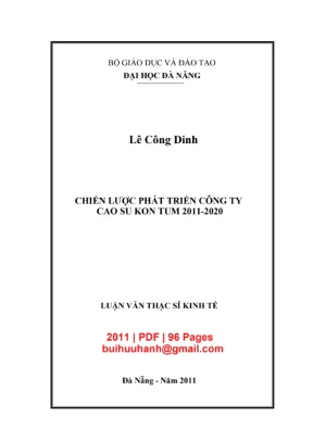 Luận văn: Chiến lược phát triển Công ty Cao su Kon Tum
