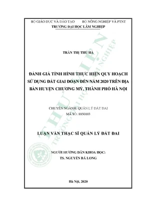 Đánh Giá Quy Hoạch Sử Dụng Đất Huyện Chương Mỹ Đến Năm 2020