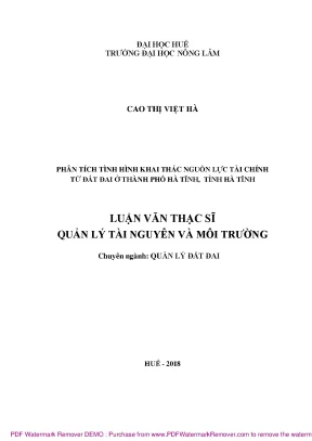 Phân Tích Khai Thác Nguồn Lực Tài Chính Từ Đất Đai Tại