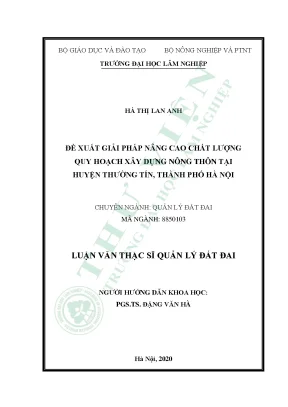 Giải pháp nâng cao chất lượng quy hoạch xây dựng nông