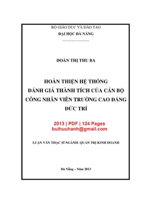 Luận văn: Hoàn thiện hệ thống đánh giá thành tích nhân viên
