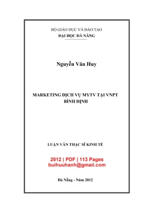 Luận văn Marketing dịch vụ MyTV tại VNPT Bình Định