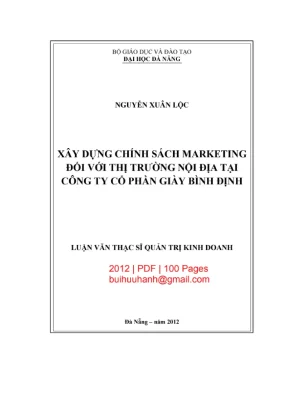 Luận văn: Chính sách marketing cho Giày Bình Định